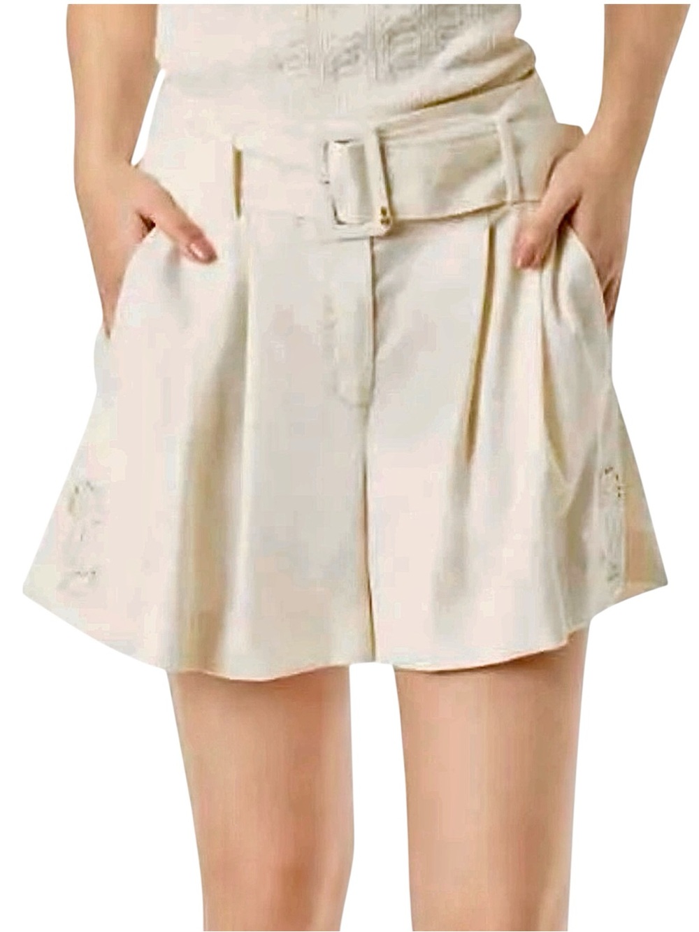Sam Edelman Romy Pleated Shorts, Color Arctic Wolf,‎ Size 10